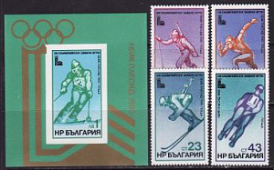 Болгария, 1979, Олимпиада 1980  Зима, 4 марки, блок
